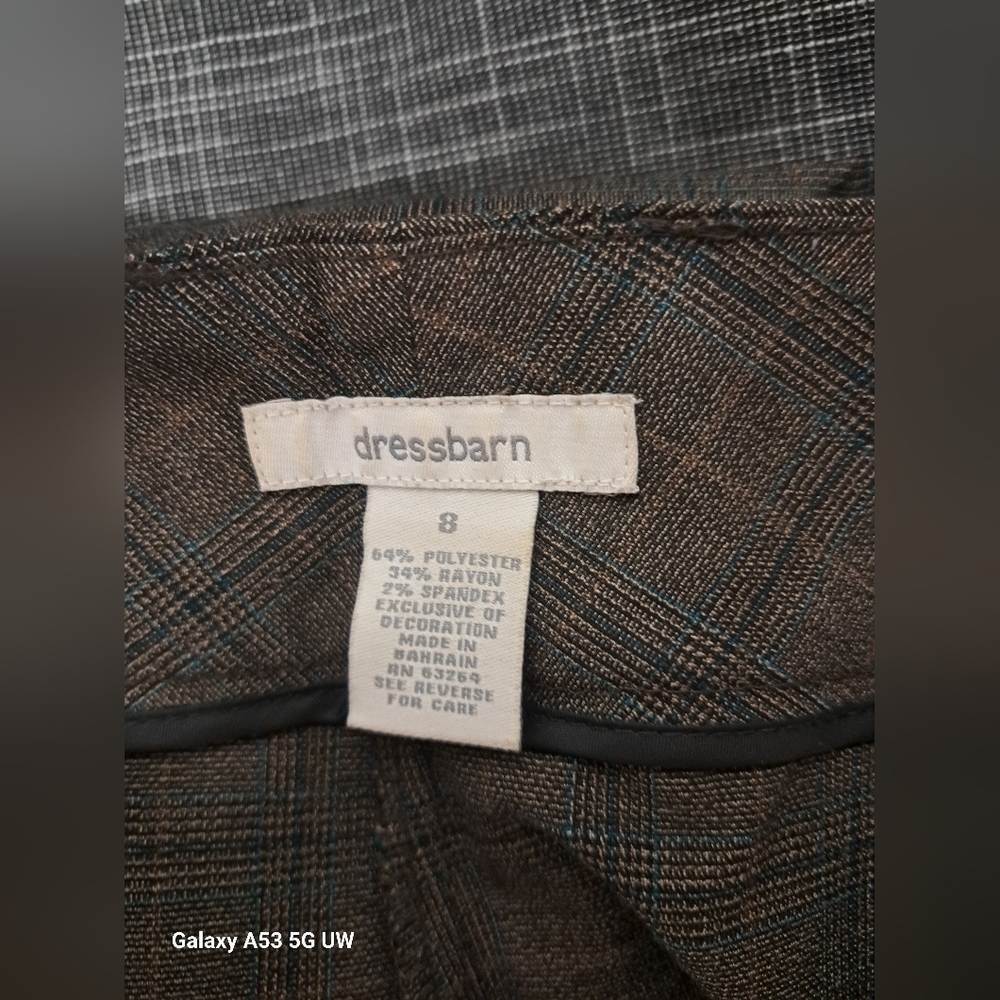 Dressbarn 8 Trousers Zipper Fly Button Closure Front Faux Pockets Smooth Back - Picture 3 of 4